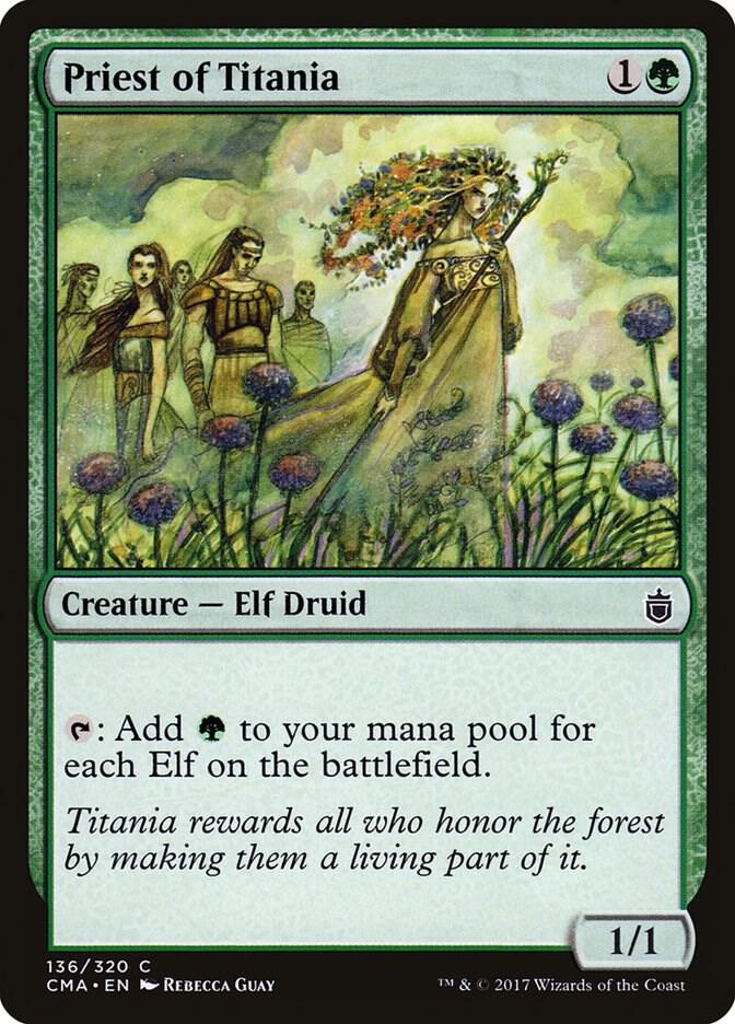 Priest of Titania 136 card from Commander Anthology