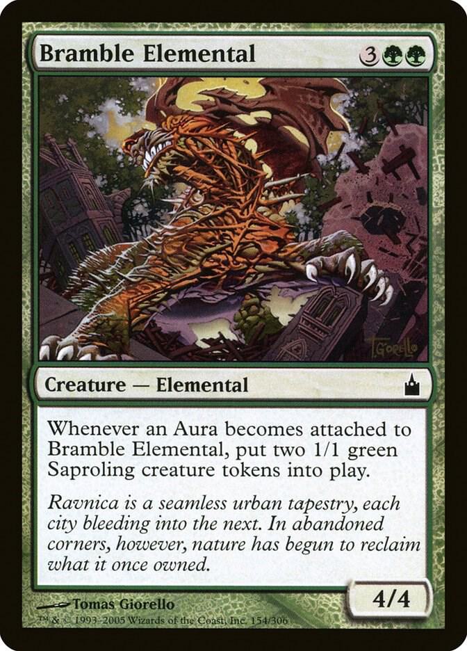 Bramble Elemental 154 card from Ravnica: City of Guilds
