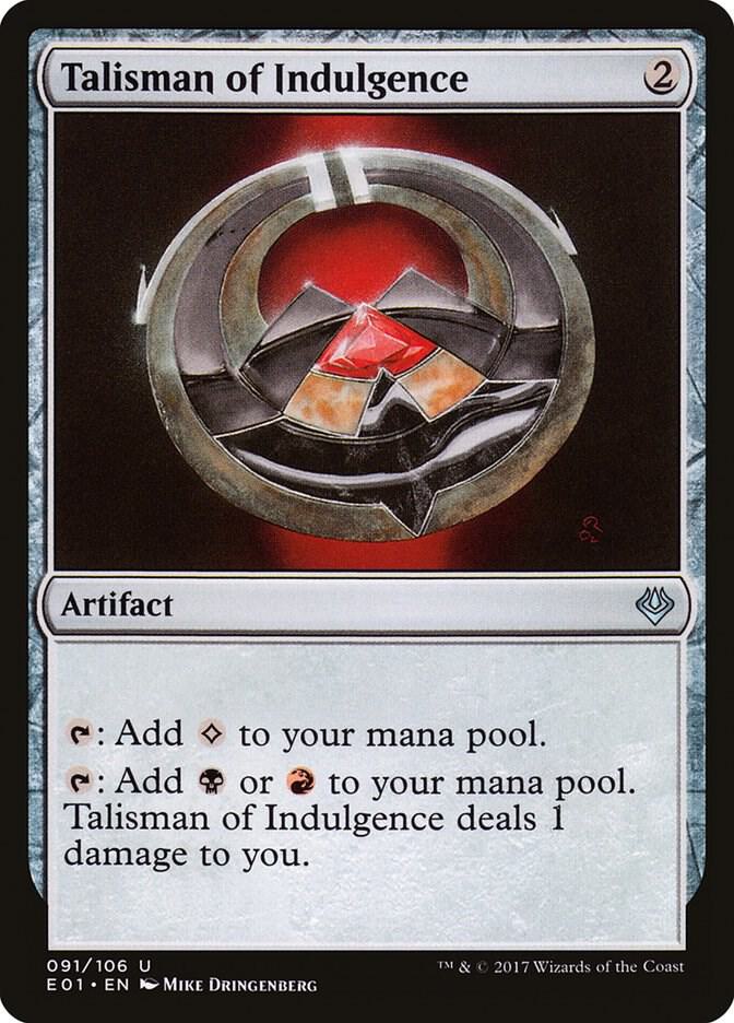 Talisman of Indulgence 91 card from Archenemy: Nicol Bolas
