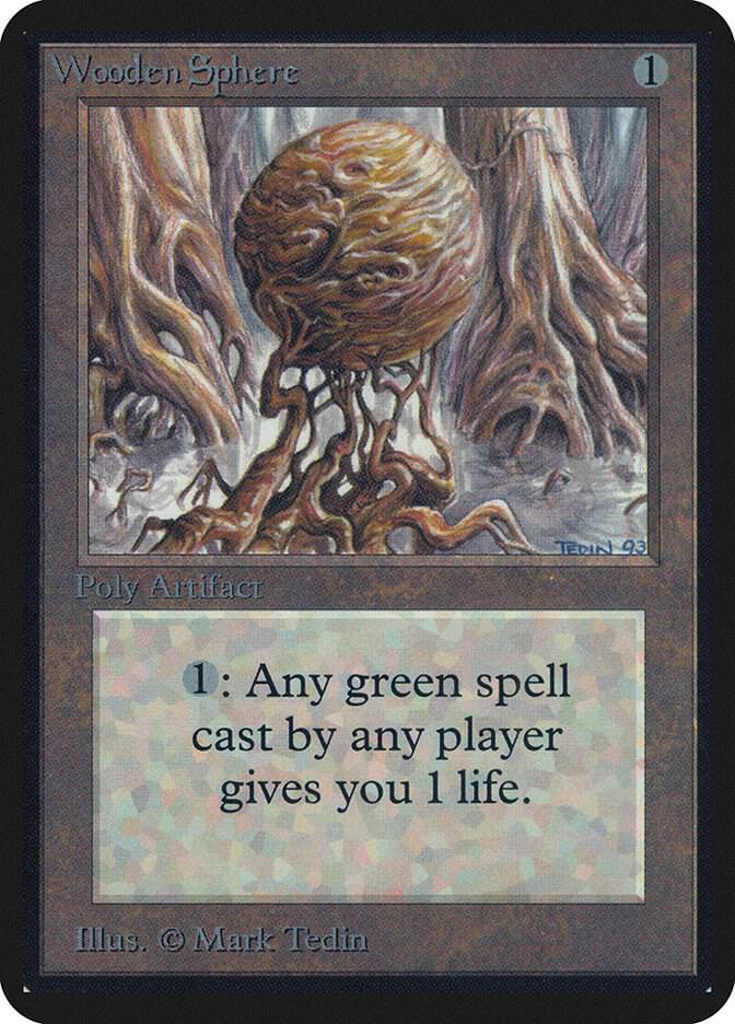 Wooden Sphere card from Alpha Edition