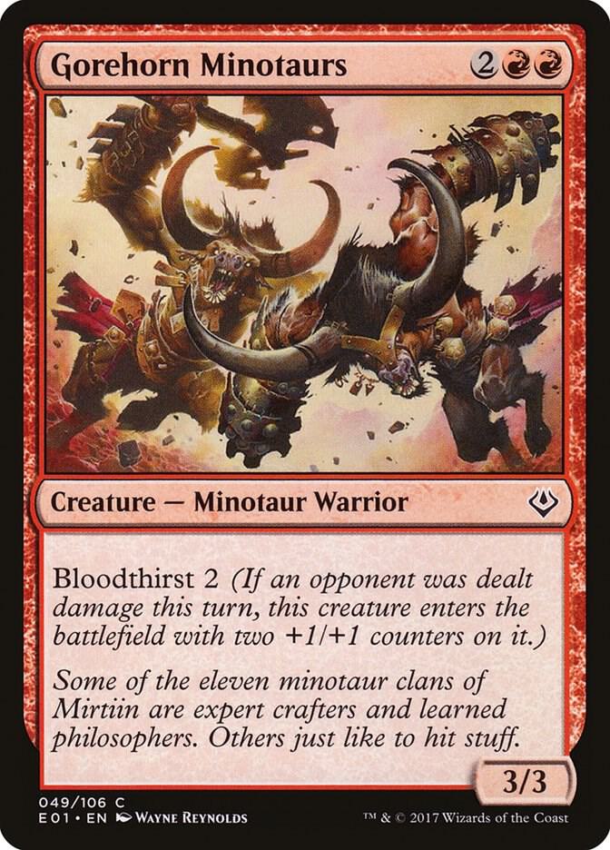 Gorehorn Minotaurs 49 card from Archenemy: Nicol Bolas
