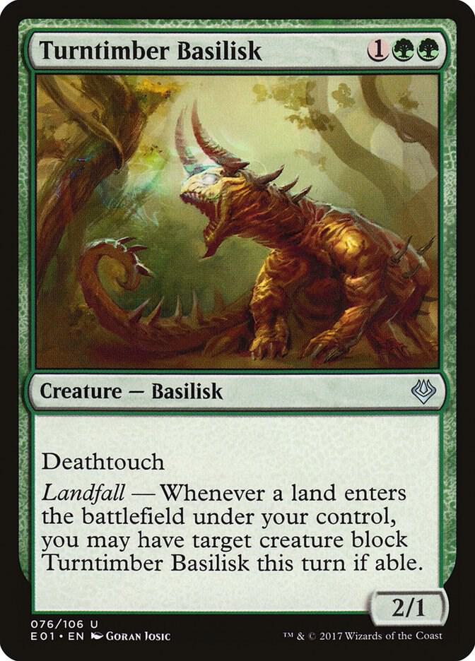 Turntimber Basilisk 76 card from Archenemy: Nicol Bolas