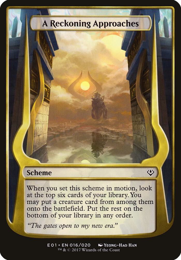 A Reckoning Approaches (Archenemy: Nicol Bolas) 16 card from Oversize Cards