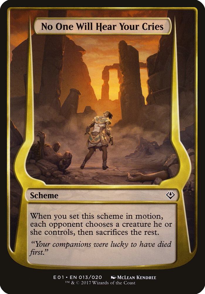 No One Will Hear Your Cries (Archenemy: Nicol Bolas) 13 card from Oversize Cards