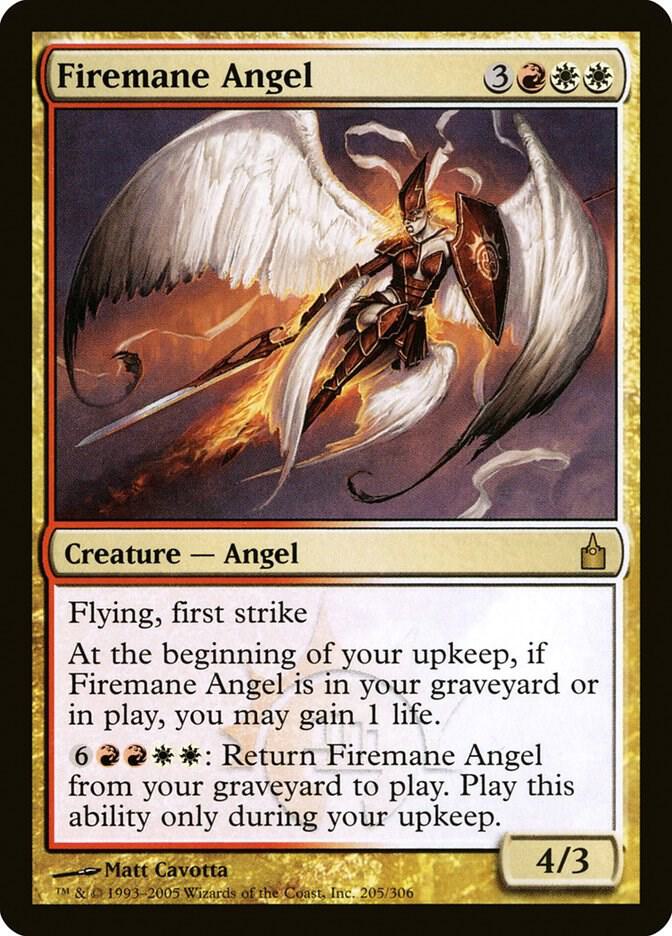 Firemane Angel 205 card from Ravnica: City of Guilds