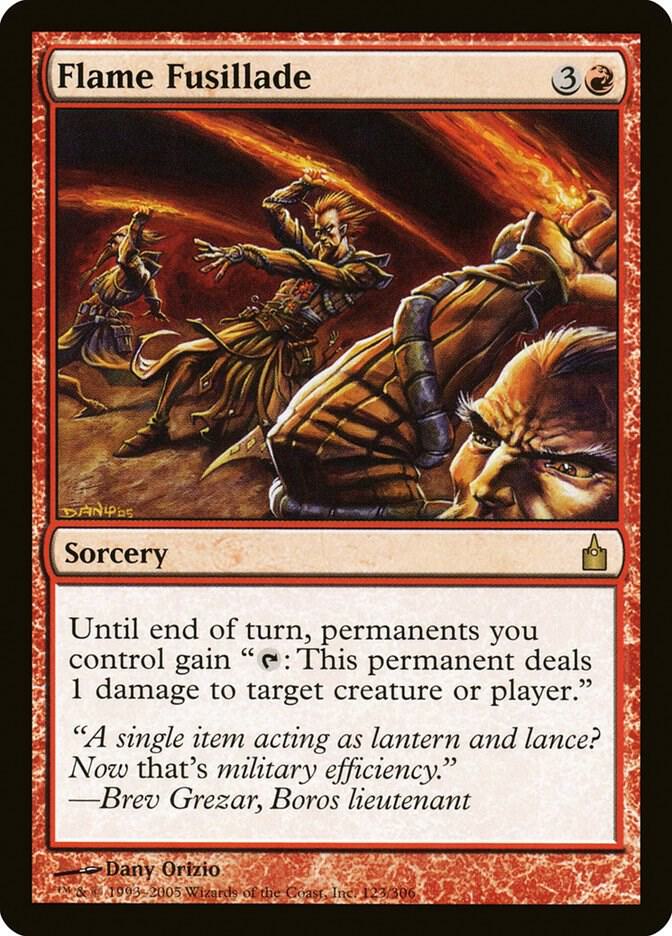 Flame Fusillade 123 card from Ravnica: City of Guilds