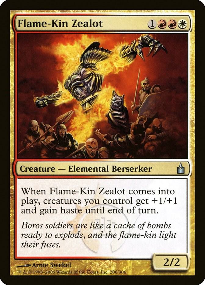 Flame-Kin Zealot 206 card from Ravnica: City of Guilds