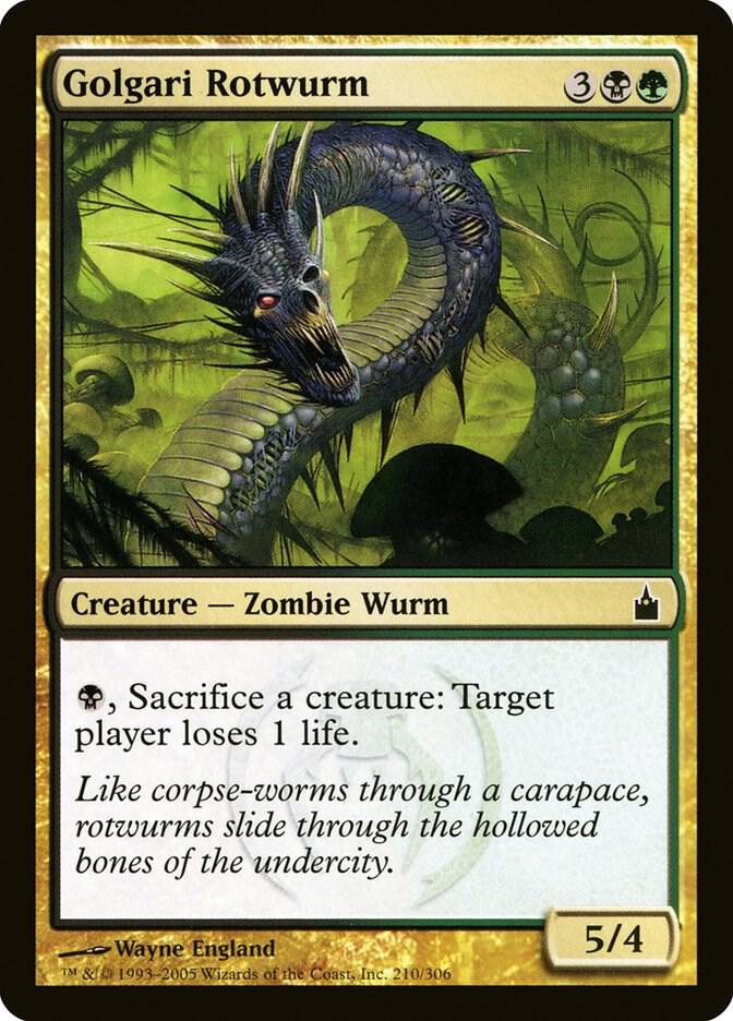 Golgari Rotwurm 210 card from Ravnica: City of Guilds