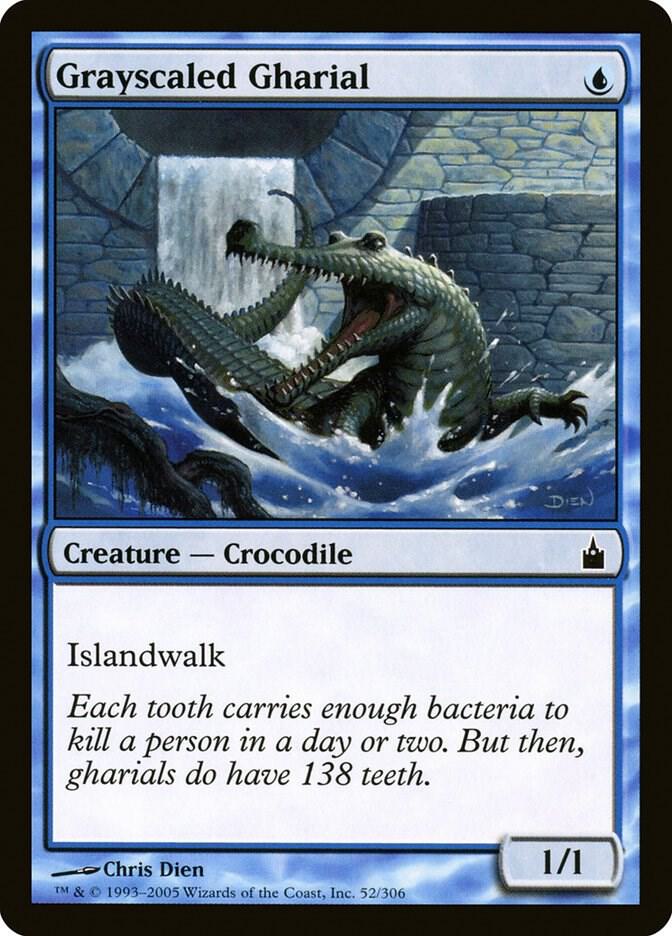 Grayscaled Gharial 52 card from Ravnica: City of Guilds