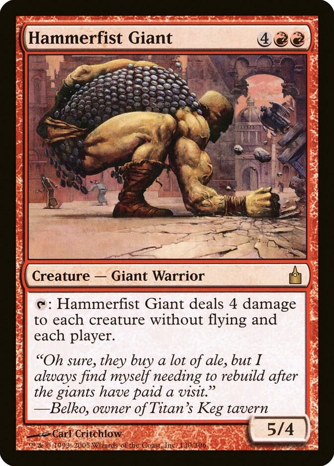 Hammerfist Giant 130 card from Ravnica: City of Guilds
