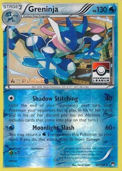 Greninja - 40/122 (Pokemon League) [4th Place] 040/122 card from League & Championship Cards