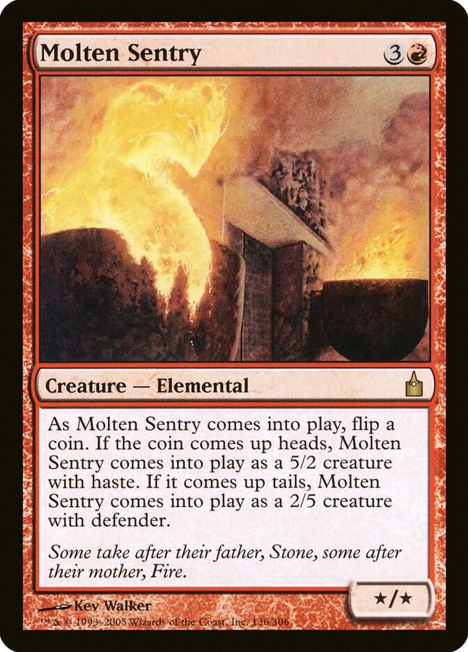 Molten Sentry 136 card from Ravnica: City of Guilds