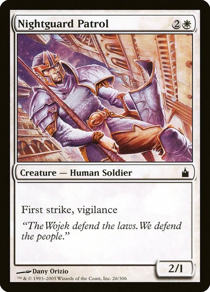 Nightguard Patrol 26 card from Ravnica: City of Guilds