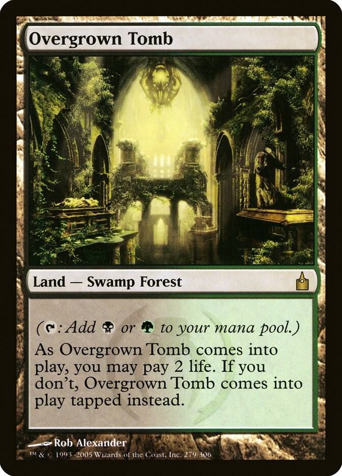 Overgrown Tomb 279 card from Ravnica: City of Guilds