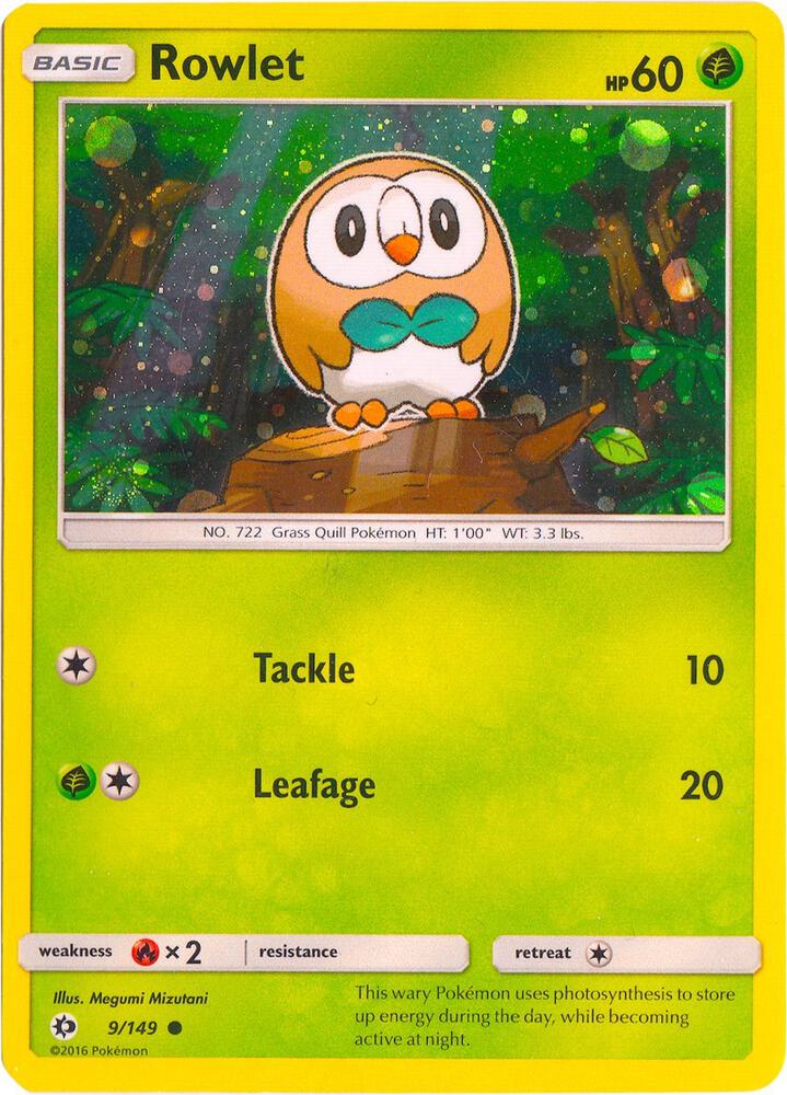 Rowlet - 9/149 (Cosmos Holo) 009/149 card from Miscellaneous Cards & Products