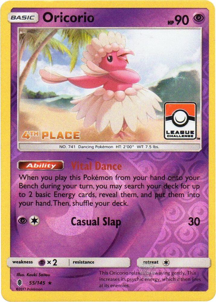 Oricorio - 55/145 (League Challenge) [4th Place] 055/045 card from League & Championship Cards
