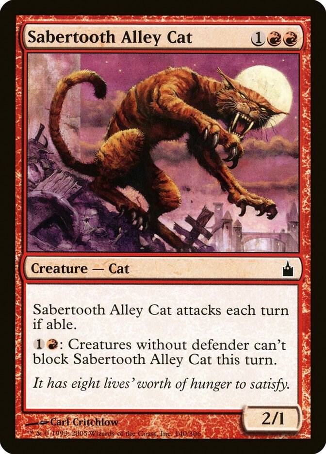 Sabertooth Alley Cat 140 card from Ravnica: City of Guilds