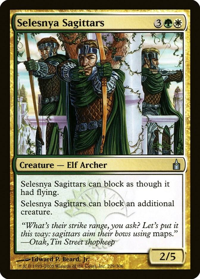 Selesnya Sagittars 229 card from Ravnica: City of Guilds