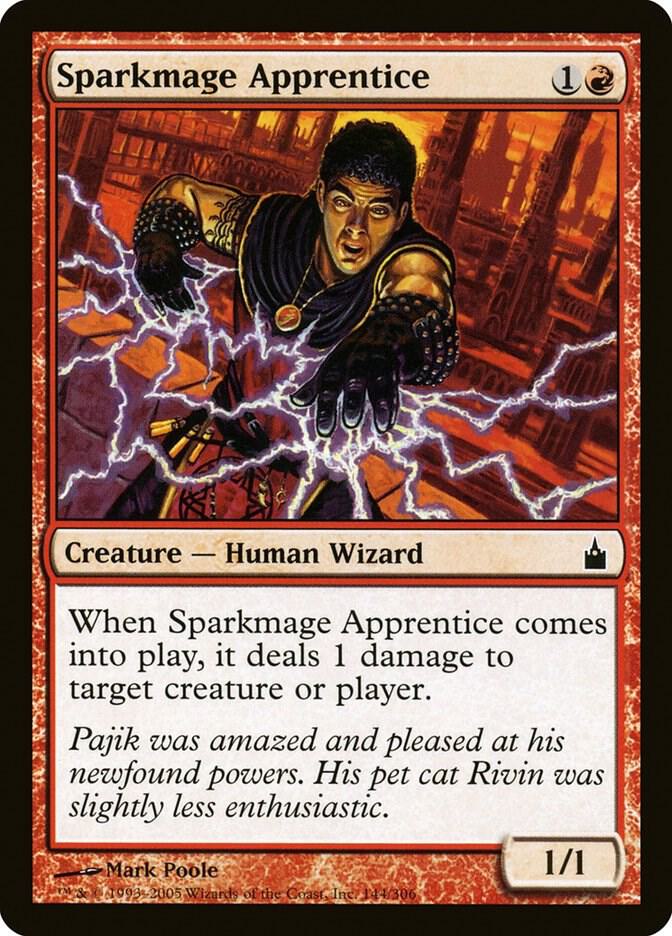 Sparkmage Apprentice 144 card from Ravnica: City of Guilds