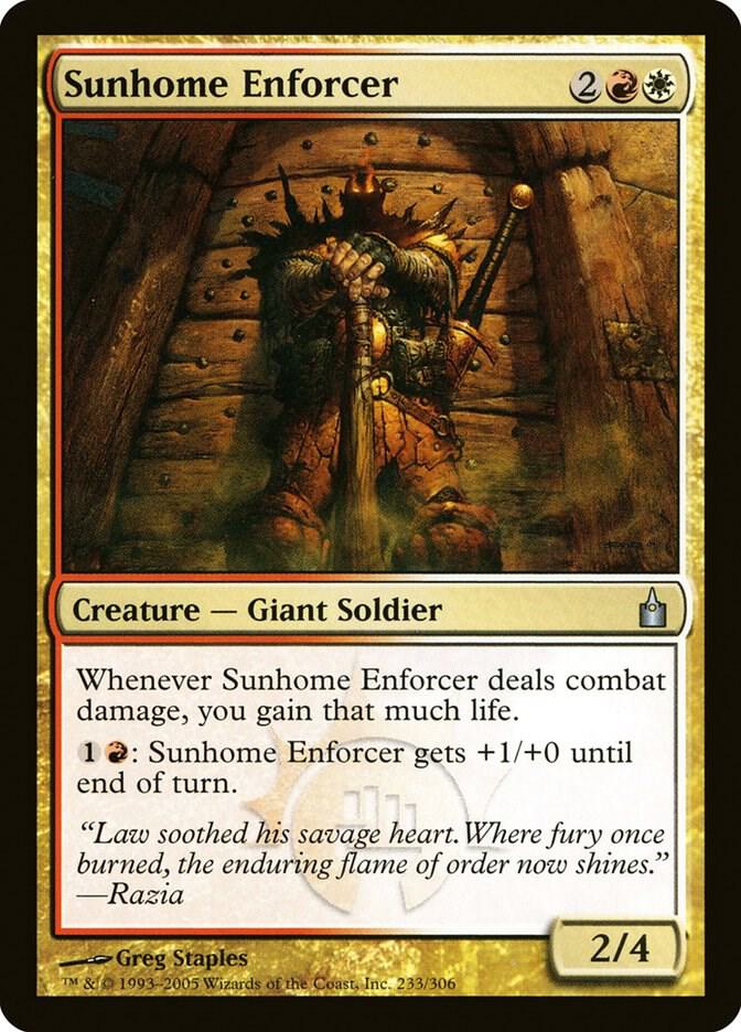 Sunhome Enforcer 233 card from Ravnica: City of Guilds