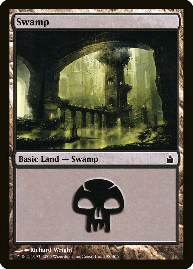 Swamp 298 card from Ravnica: City of Guilds