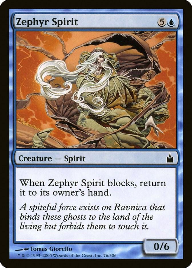 Zephyr Spirit 76 card from Ravnica: City of Guilds