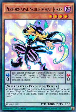 Performapal Skullcrobat Joker PEVO-EN022 card from Pendulum Evolution