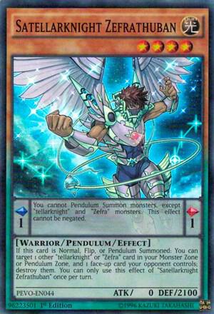 Satellarknight Zefrathuban PEVO-EN044 card from Pendulum Evolution