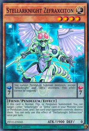Stellarknight Zefraxciton PEVO-EN045 card from Pendulum Evolution