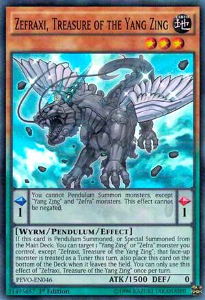 Zefraxi, Treasure of the Yang Zing PEVO-EN046 card from Pendulum Evolution