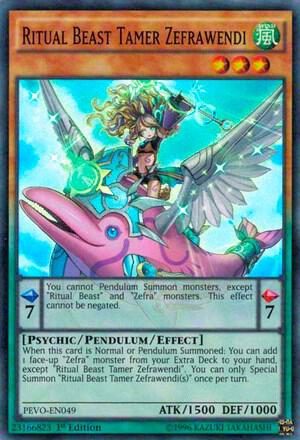 Ritual Beast Tamer Zefrawendi PEVO-EN049 card from Pendulum Evolution