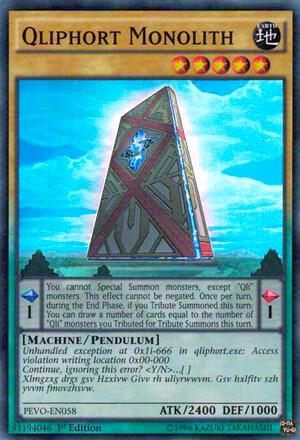 Qliphort Monolith PEVO-EN058 card from Pendulum Evolution