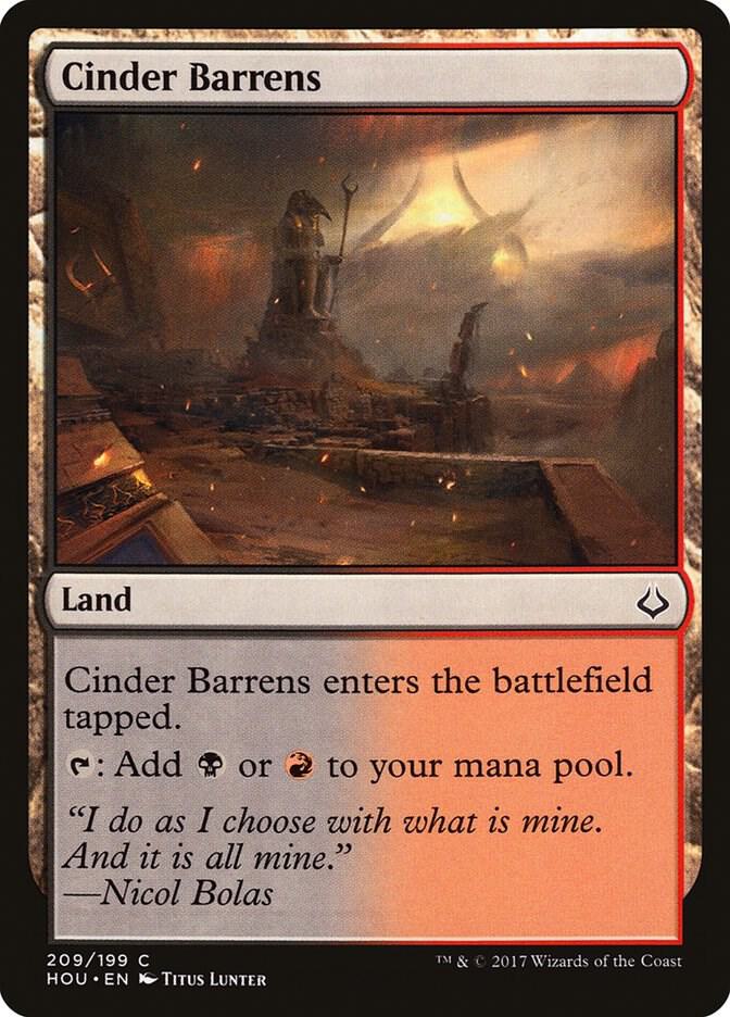 Cinder Barrens 209 card from Hour of Devastation