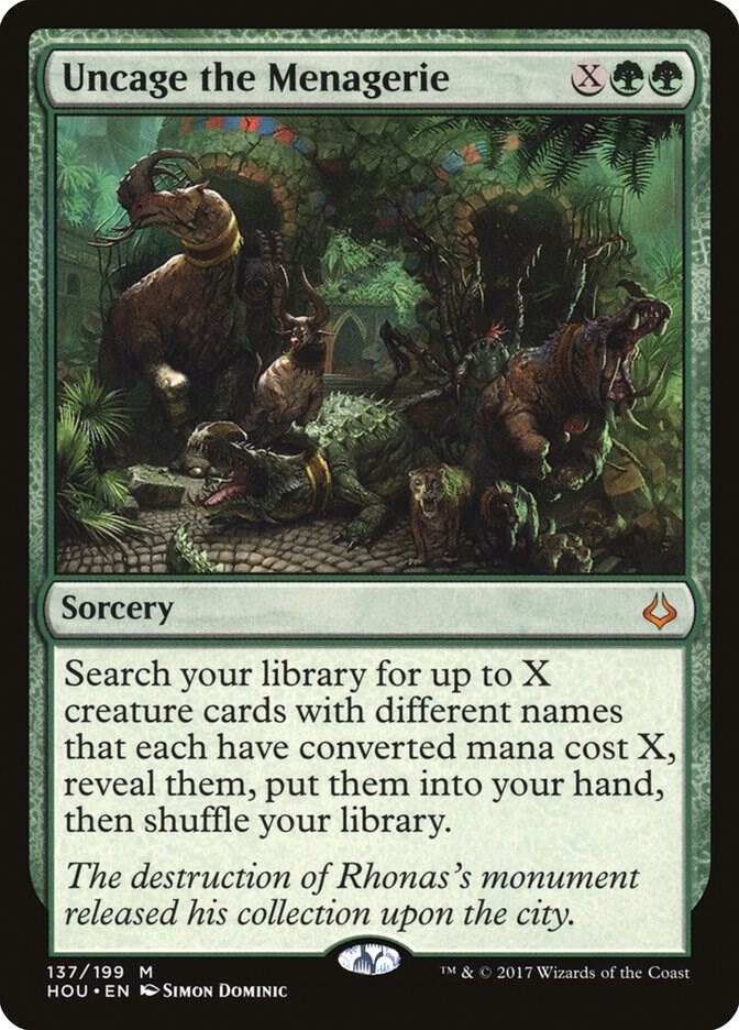 Uncage the Menagerie 137 card from Hour of Devastation