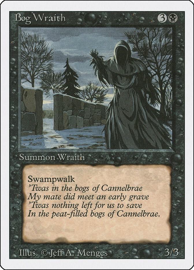 Bog Wraith card from Revised Edition