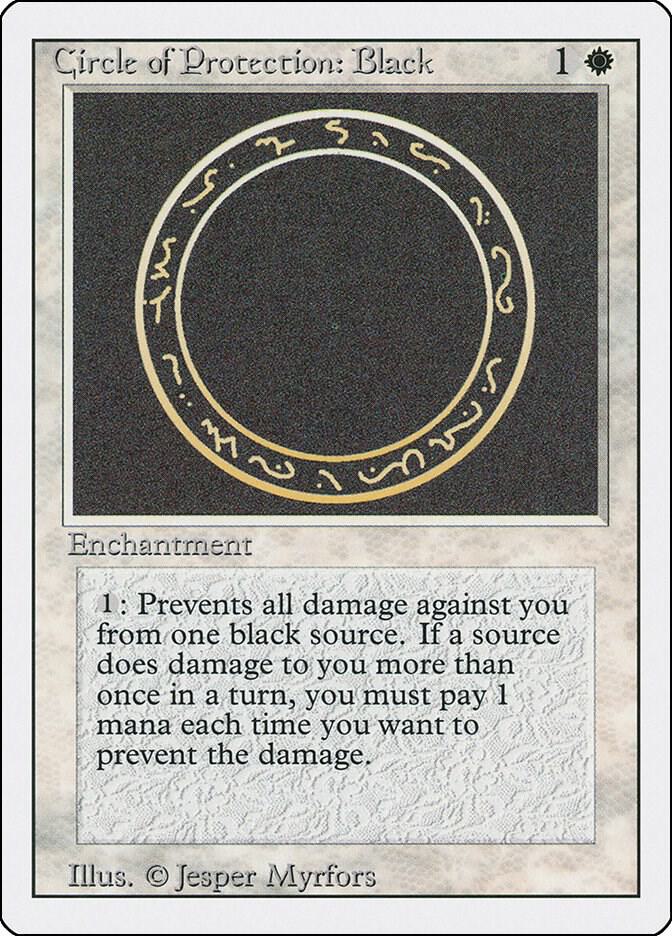 Circle of Protection: Black card from Revised Edition