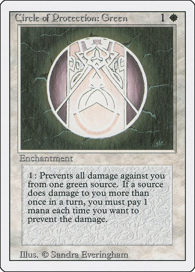 Circle of Protection: Green card from Revised Edition