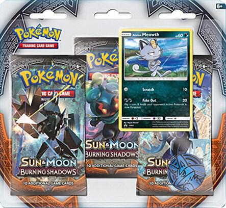 Burning Shadows 3 Pack Blister [Alolan Meowth] card from SM - Burning Shadows