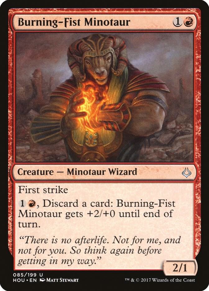 Burning-Fist Minotaur 85 card from Hour of Devastation