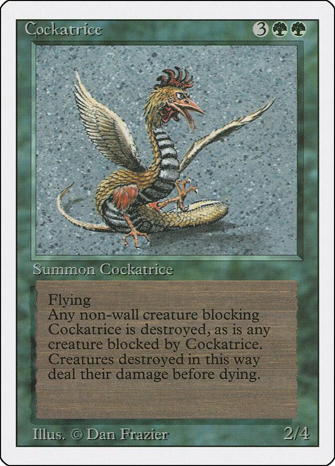 Cockatrice card from Revised Edition