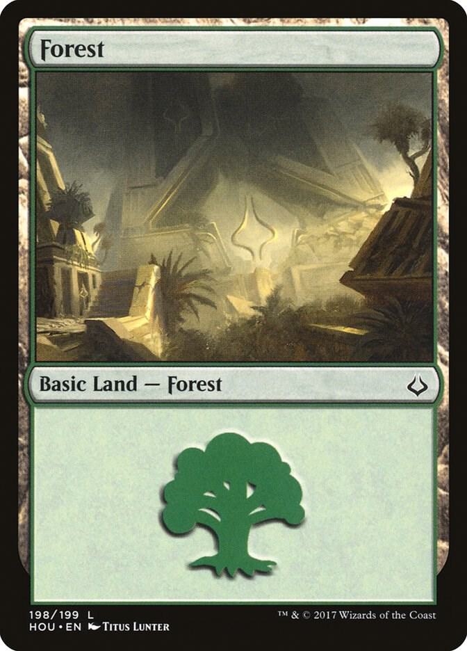 Forest 198 card from Hour of Devastation