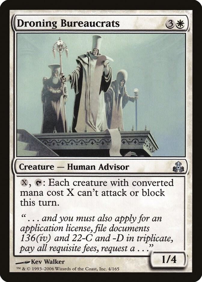 Droning Bureaucrats 4 card from Guildpact