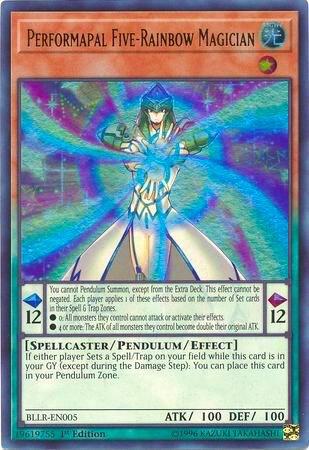 Performapal Five-Rainbow Magician BLLR-EN005 card from Battles of Legend: Light's Revenge