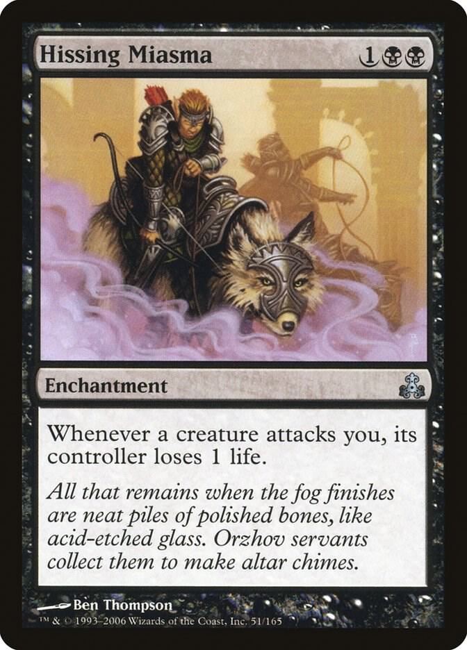 Hissing Miasma 51 card from Guildpact