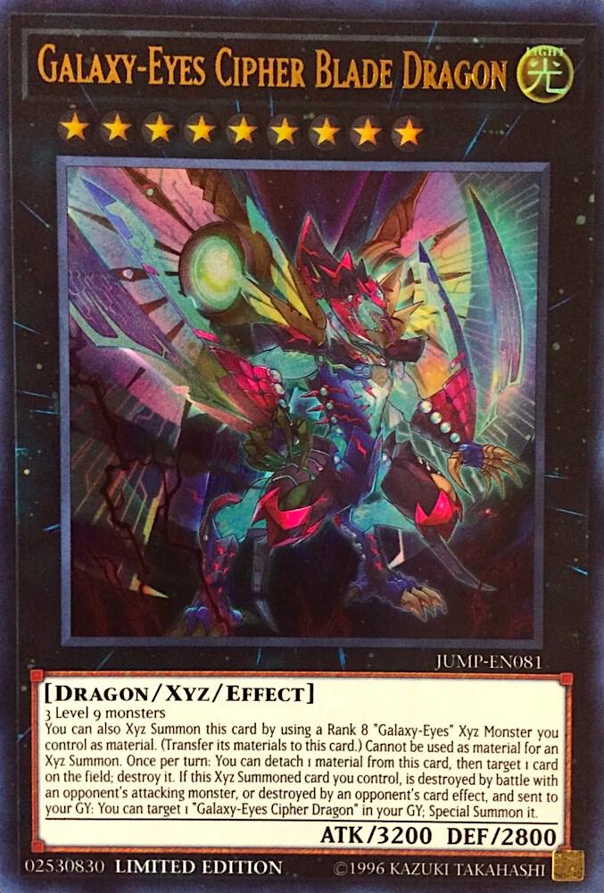 Galaxy-Eyes Cipher Blade Dragon JUMP-EN081 card from Shonen Jump Magazine Promos
