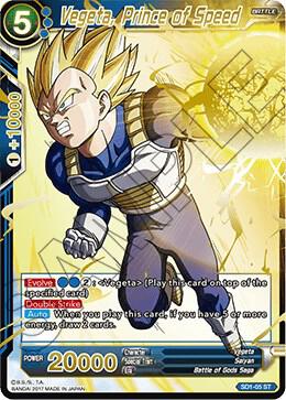 Vegeta, Prince of Speed (Foil) SD1-05 card from Galactic Battle