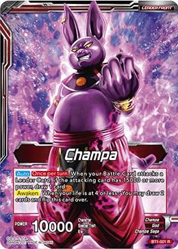 Champa // God of Destruction Champa BT1-001 card from Galactic Battle