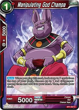 Manipulating God Champa BT1-007 card from Galactic Battle