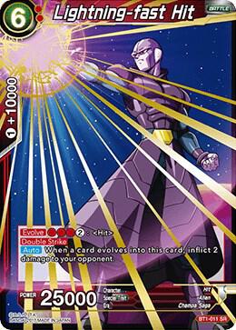 Lightning-fast Hit BT1-011 card from Galactic Battle