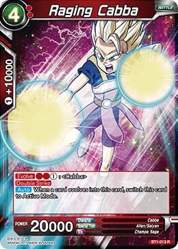 Raging Cabba BT1-013 card from Galactic Battle